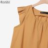 ZANZEA Women Summer Casual Solid Color Loose Sleeveless Tank Tops