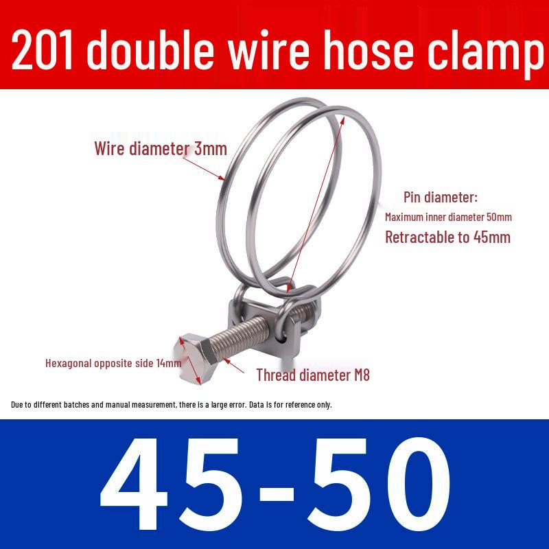 Doppeldraht-Schlauchschelle aus Edelstahl für Feuer-, Wasser-, Gasleitungen - Verdickt