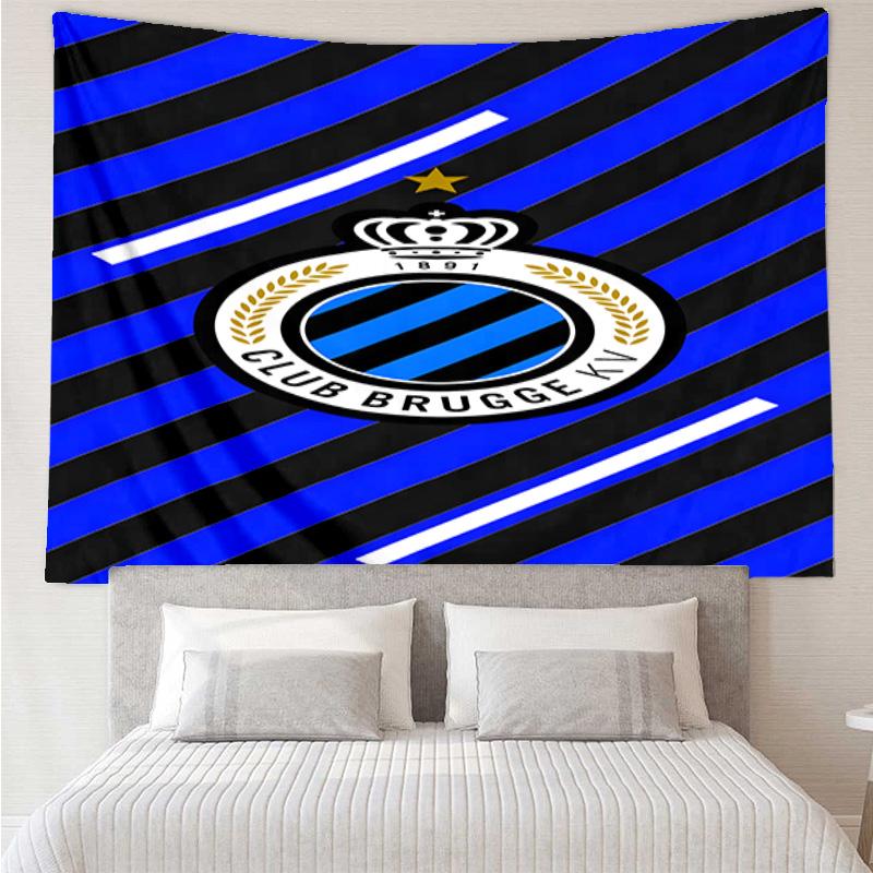 FC Brugge Crest Printed Tapestry, for Bedroom,Livingroom, dormitory, Large Wall Decor, Fabric Decor Fan Birthday Gifts