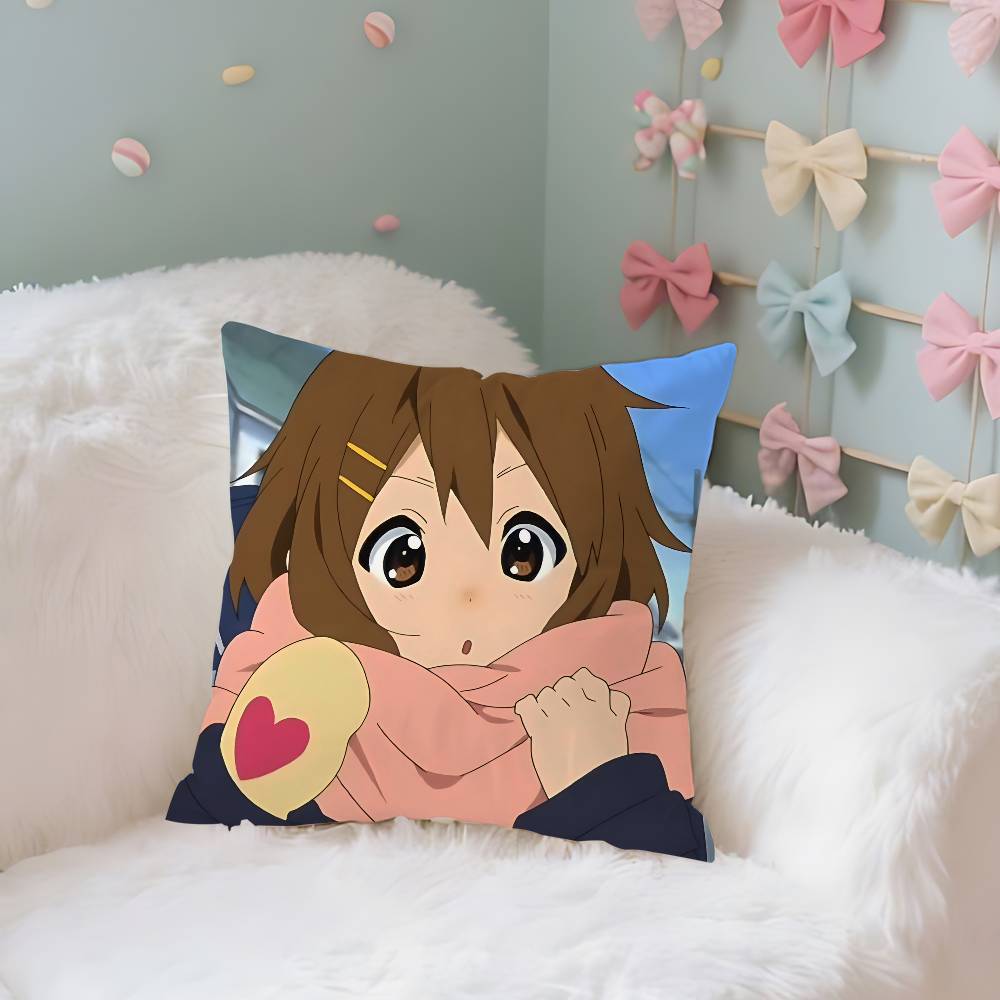 Cute Yyui Hirasawa Kawaii Case Plush Fabric Soft Pillowcase Double Sided Print Cushion Cover Household Gifts