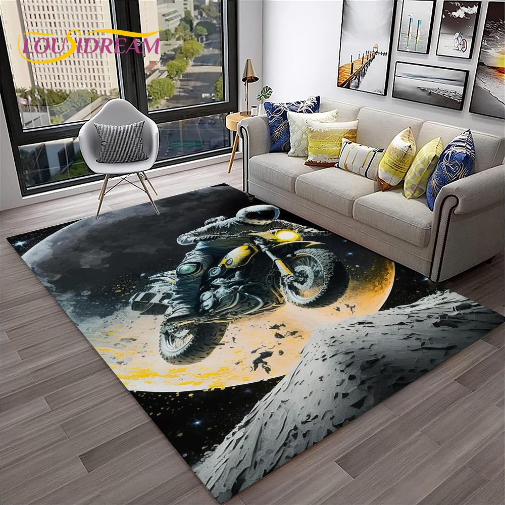 Racing Moto Off Road Motorcycle Carpet Rug for Home Living Room Bedroom Sofa Doormat Decor,Kid Play Area Rug Non-slip Floor Mat