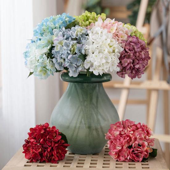 Yousheng Artificial Hydrangea Flowers Faux Hydrangea Blooms with Stem UV Resistant Artificial Flowers for Outdoors Vase Wedding Bouquets Centerpieces