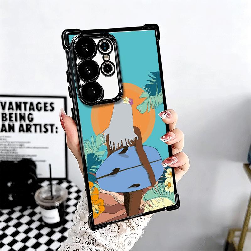 Surfboard Surfing Surf Summer Plating Phone Case For Samsung Galaxy S24 S25 FE S26 Edge S23 Ultra S22 S21 Plus S20 Anti-Fall Air