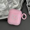Popping beads shiny candy color earphone protective case AirPods 1 generation love pink diamond earphone cover pro1 with hook