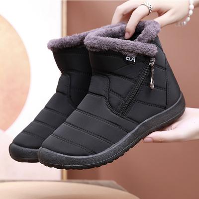 Zimowe buty średniej wielkości na co dzień z bawełnianą wyściółką Zamek błyskawiczny Bawełniane buty z podszewką z polaru Wodoodporne buty śniegowe