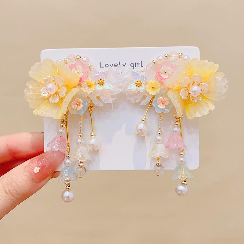 

Аксессуары для волос в древнем стиле ханьфу: Кисточки и китайские шпильки для костюмов девочек