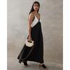 Women's Summer Color Block V Neck Sleeveless Tank Maxi Dress Loose Casual Vacation Beach Long Dress for Women