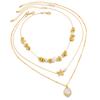Ingemark Elegant Irregular Beads Chain Necklace for Women Collares Vintage Starfish Baroque Pearl Pendant Choker Wedding Jewelry