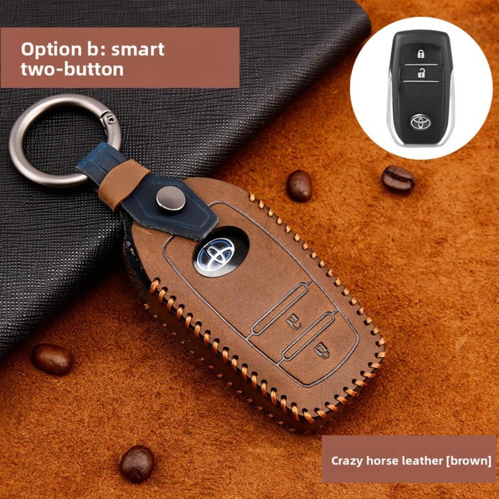 Für Toyota Autoschlüsselhülle Top-Grain Crazy Horse Leder Schlüsselhülle Luxus Schlüsselhülle Premium Schutz