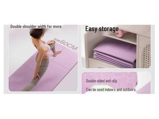 Skládací protiskluzová podložka na jógu a fitness – Silná, tlumící nárazy, přenosná podložka pro domácí použití nebo na kolej.