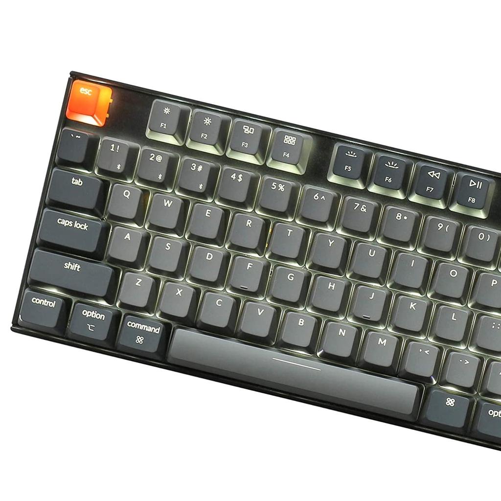 Keychron K8 Wireless Gaming Mechanical 87 US White LED Gateron G Pro Mechanical Wired and Bluetooth Compatible with Mac and Rollover G Pro Mechanical