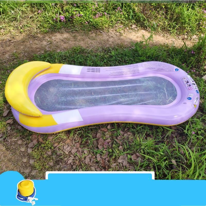 Pool Outdoor Floating Backrest Lounger Thick Mesh Leaves Adult Bed Inflatable
