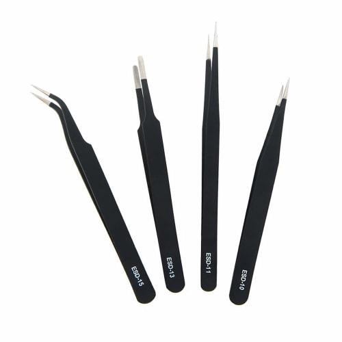 

YFFSFDC Plastic Model Tool Precision Tweezers, 4 Types, Suitable for Plastic Models, DIY, Crafts, Nails, Electronics, and More
