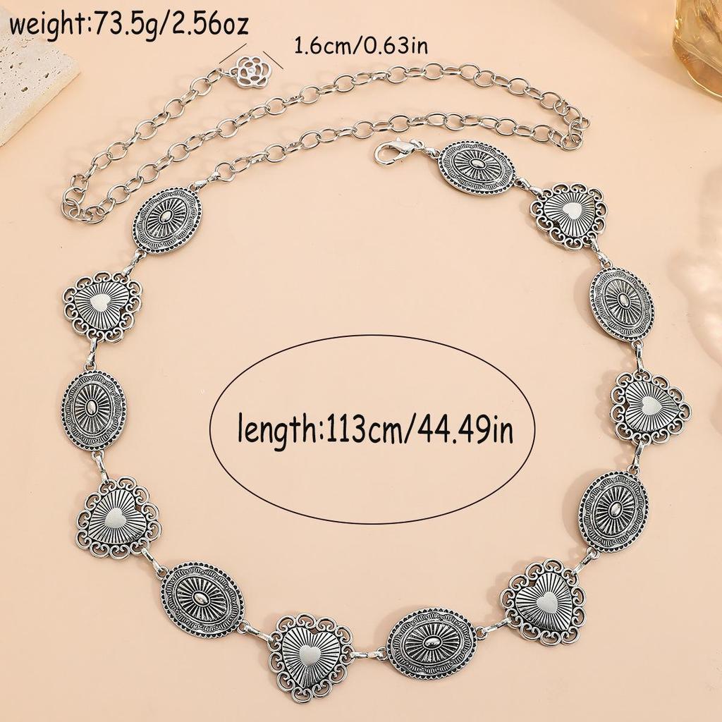 Bohemian Retro Metal Waist Chain for Women - Ethnic Style Body Jewelry