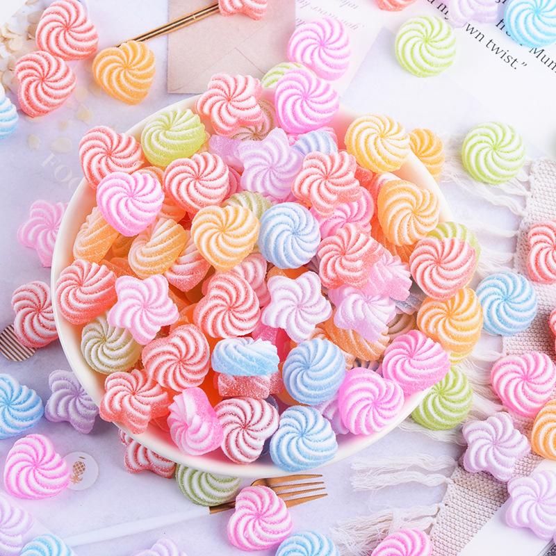 20 Pcs Candy Cake Material Kit 3D Resin Flat Cabochons Embellishment Apple Diy Wedding Hairpin Accessories Scrapbook Craft G10