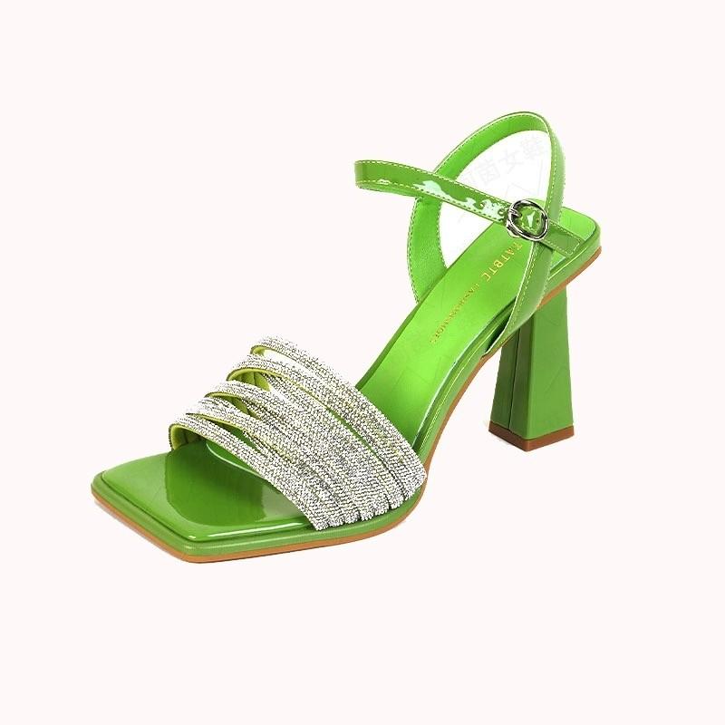 Fashion New Summer Fashion Style Designder Luxury Rhinestone Decoration Women's High Heel Peep Toe Banquet Ladies Shoes Zapatos Mujer