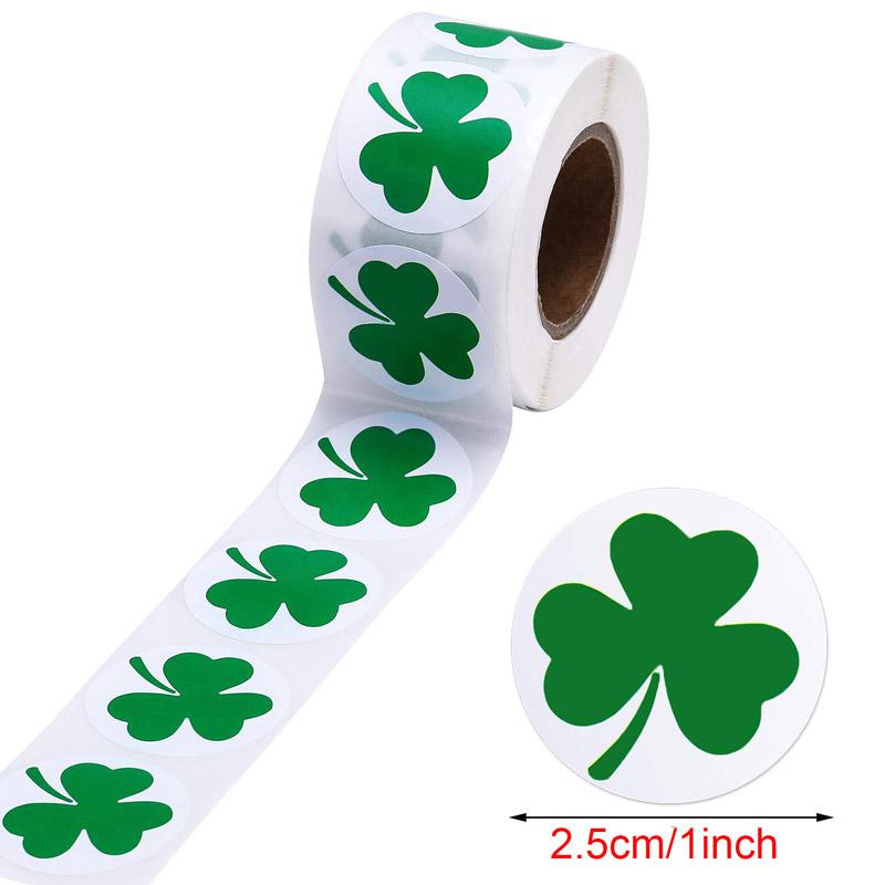 50-500Pcs Labels St. Patrick'S Day Stickers Shamrock Stickers 1Inch Adhesive Label For Kids Decoration And Stationery Sticker