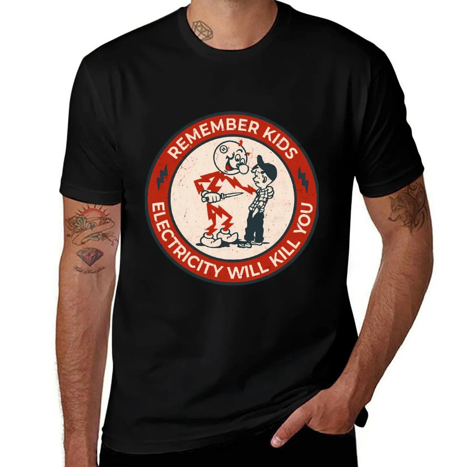 

Reddy Kilowatt remember kids electricity will kill you TShirt funny gifts blue archive mens designer t shirt 2025 new model 2XL