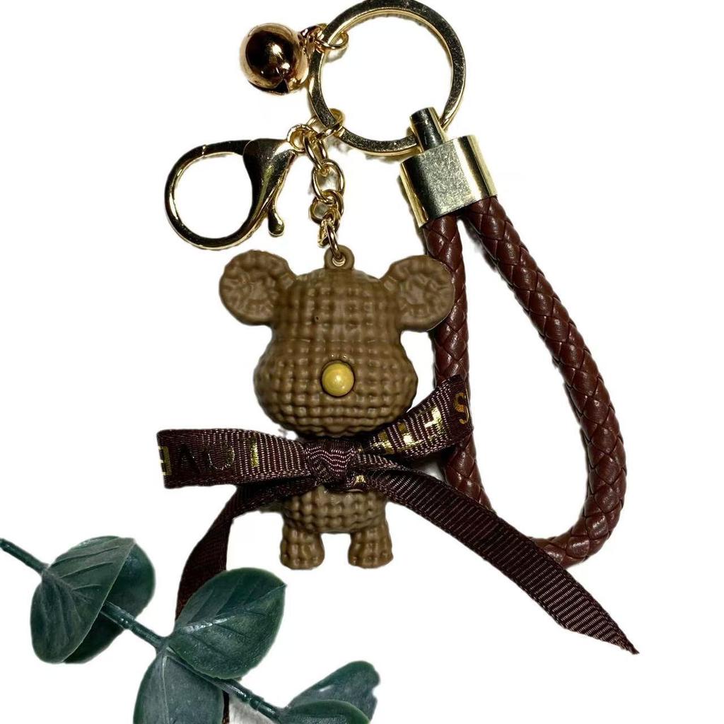 Trendy Woolen Bear 3D Keychain Pendant for Girls' Schoolbags & Backpacks