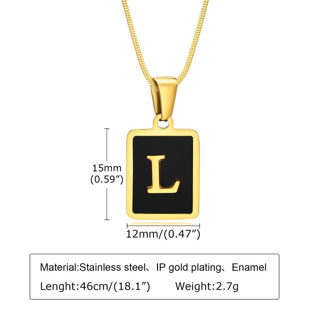 Letter Initial Pendant Necklace Women Stainless Steel Jewelry Alphabet Collar Birthday Party Mom Girlfriend Valentine's Day Gift