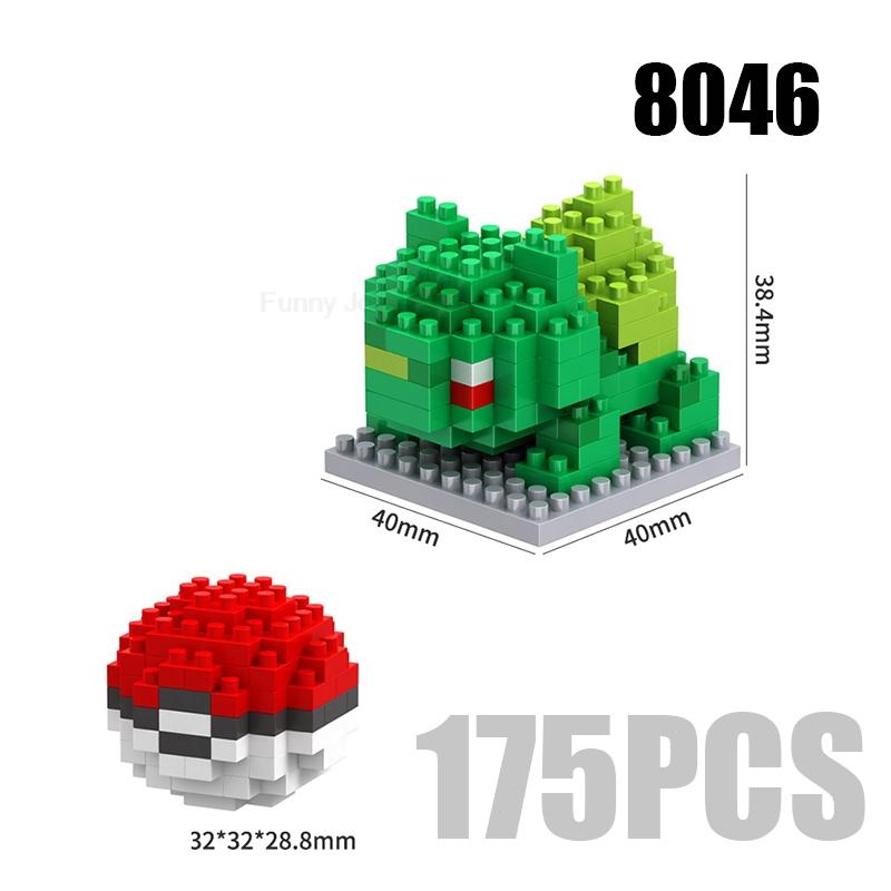 Funny Pokemon Building Blocks Assembly Anime Picachu Charizard Doll Blastoise Bulbasaur Gengar Pokémon Bricks Toy for Kid Gift