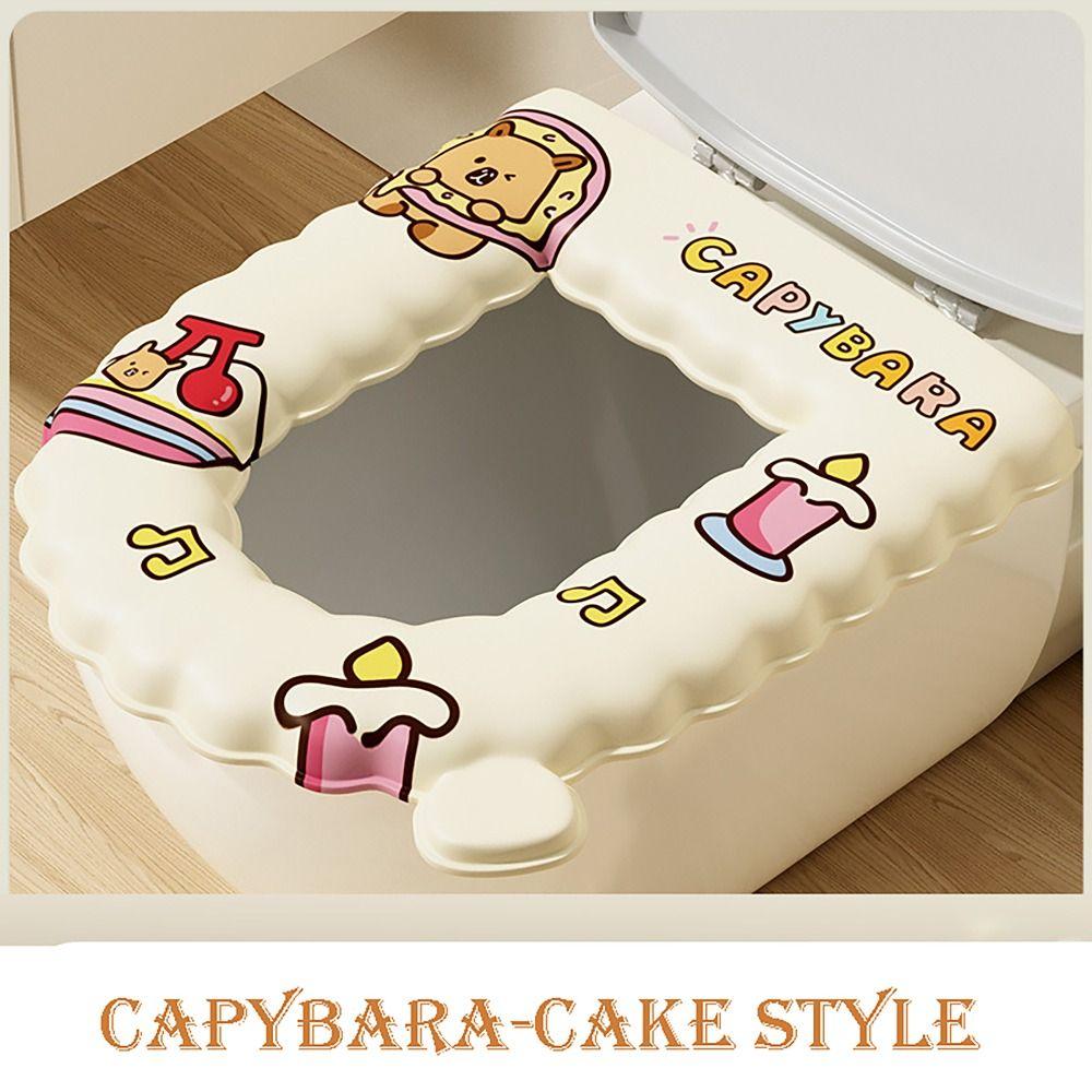 

Дополнительная ручка для сиденья унитаза Capybara, кольцо для сиденья, подушка для крышки унитаза, коврик для ванной комнаты CAPYBARA CAKE