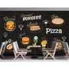 Burger Wall Mural Fast Food Restaurant Burger Wallpaper Pizza Snack Bar Decor Wallpaper