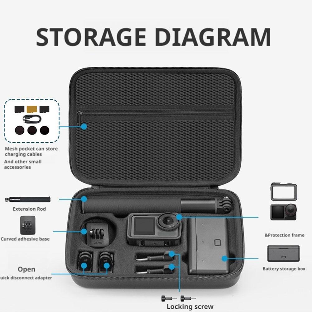 Portable Carrying Case for dji Osmo Action 5 Pro/3/4 Anti-Scratch Shock Absorption Protective Travelling Bag Protective Case