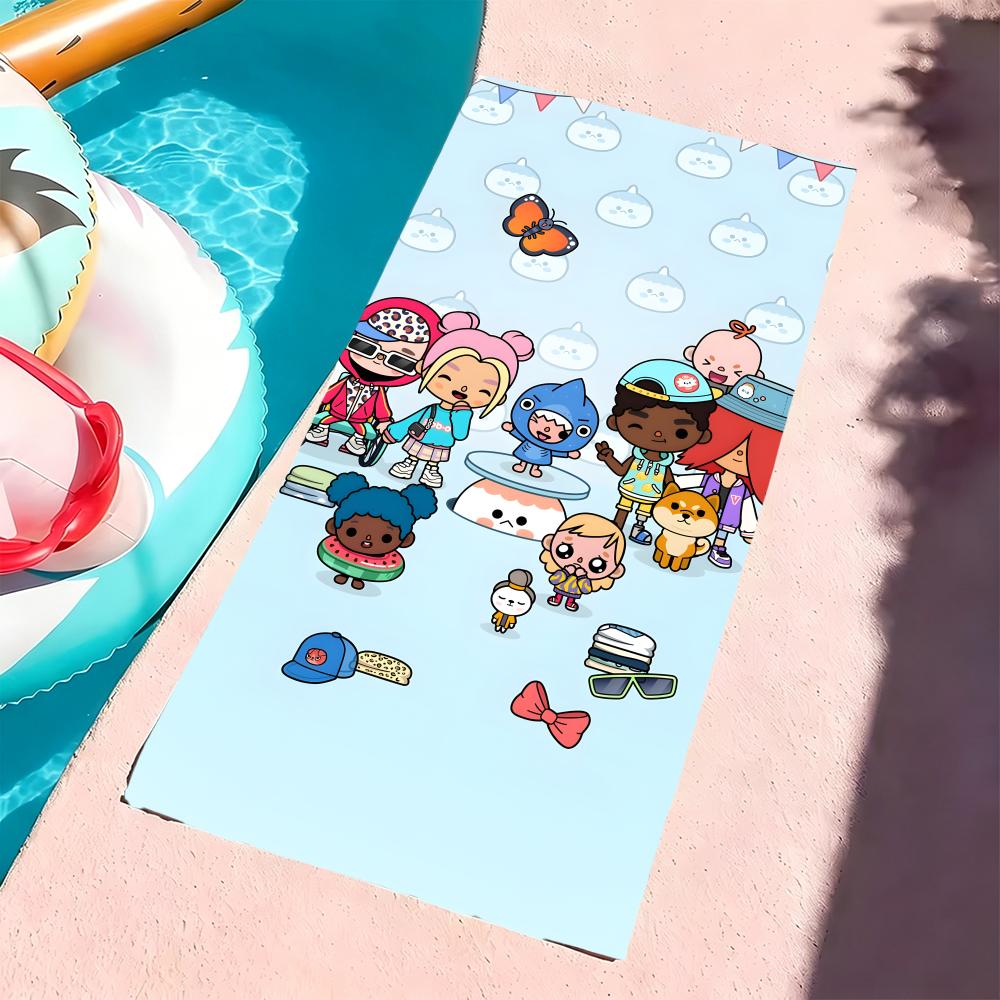 T-Toca Life World Handdoek Microvezel Strandlaken, Sneldrogend, Zandvrij, Ultrafijne Vezel, Super Zacht. 60x35CM blue