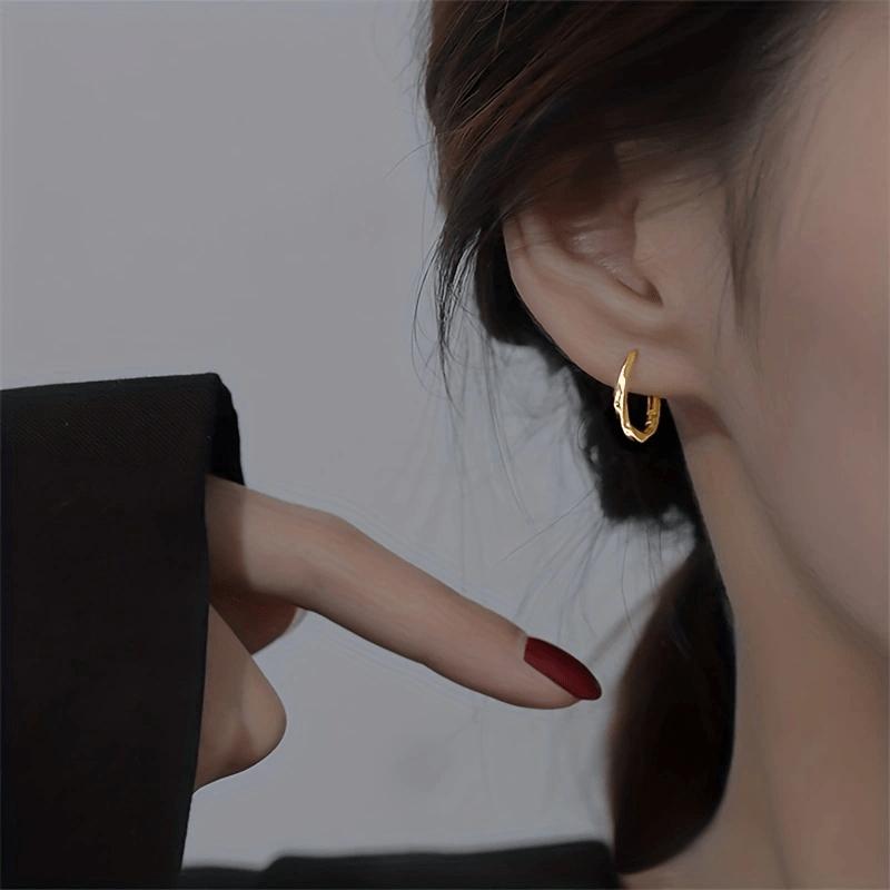 1 Pair of Fashionable and Simple Geometric Circular Earrings, Light Luxury High-end Ear Buckles, Suitable for Women's Daily Party Wear