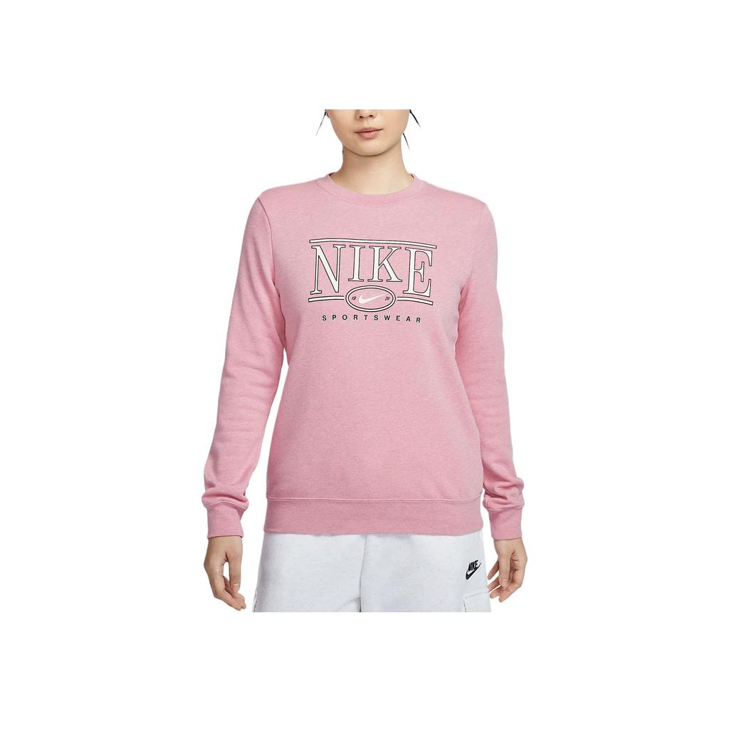 New Nike Sportswear Club SS25 Sweatshirt Women's Elemental Pink/Heather HJ0981-699