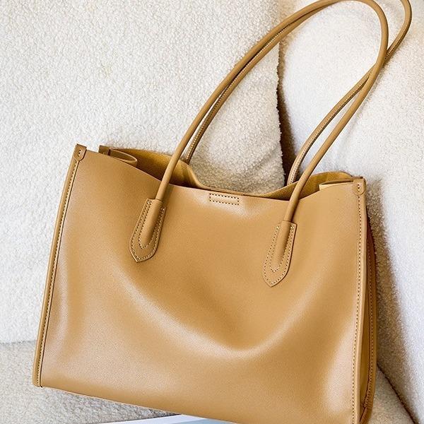 Velkokapacitní dámská taška z hovězí kůže, výklenková taška tote z měkké kůže, nová všestranná high-endová taška přes rameno