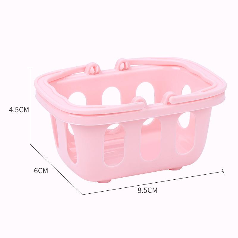 Mini Shopping Basket Toy Set: Dollhouse Grocery & Fruit Accessories