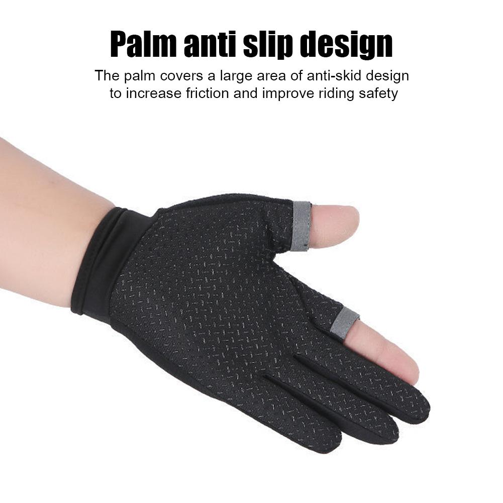 Summer Men Fishing Gloves Women Two Finger Cut Male Angling Anti-Slip Sun-Proof Breathable Cycling Fitness Gloves