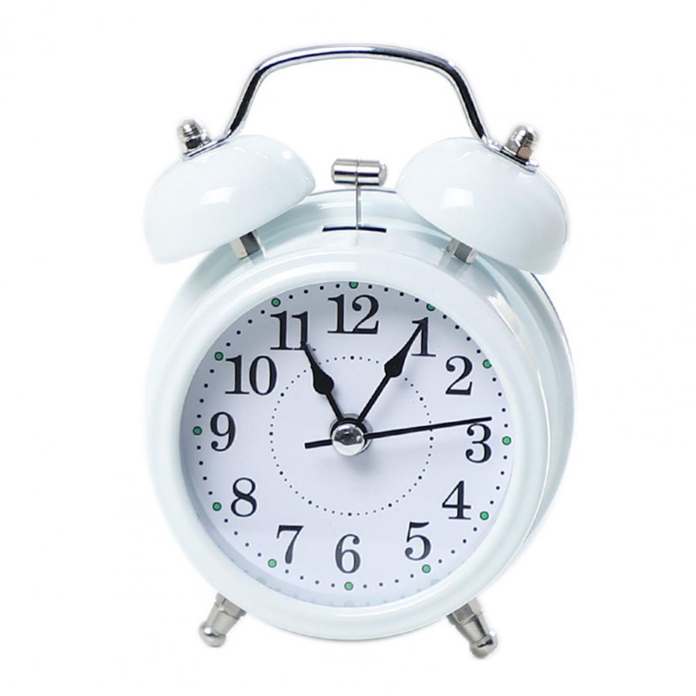 Alarm Clock Twin Bell Silent Movement Metal Heavy Sleepers Alarm Clock Luminous Alarm Clock