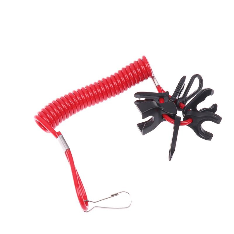 1ks Přívěsný motor člunu Spínač zastavení motoru Spínač zastavení lanyard Univerzální 7 klíčů