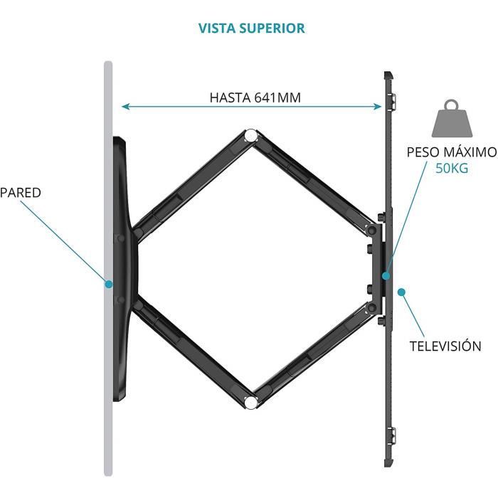 TM Electron TMSLC145 Support Mural Universel Inclinable Pivotant Avec Bras Double Pour Écrans Ou Téléviseurs LED, OLED, LCD, 3228