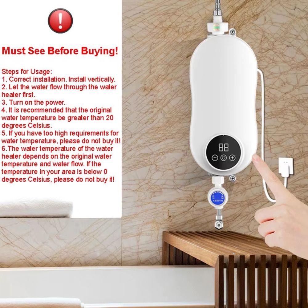 Portable Instant Tankless Water Heater Electric Hot Water Heater for UK/US/EU Household Appliance