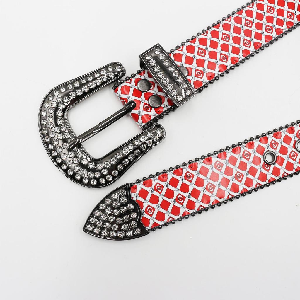 Rhinestone Red Eyes Hip Hop Punk Women's Fashion Belt