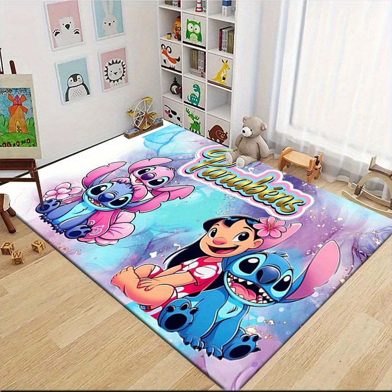 1pc Stitch Cartoon Carpet, 100% Polyester, Non-slip, Machine Washable, Waterproof, Outdoor Yard and Garden Decor, Home and Bedroom Decorative