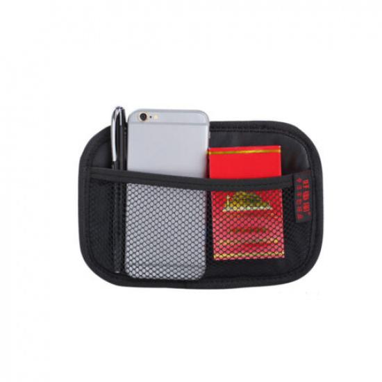 1x Car Storage Net Bag Leather Pocket Seat Organizer Bag Phone Holder