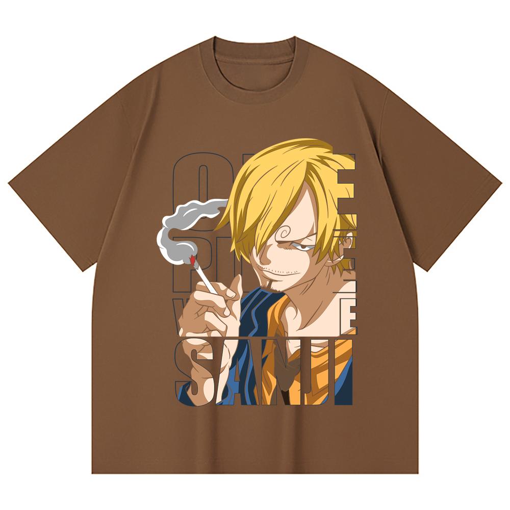 230 Gsm 100% Cotton One Piece V62 Sanji Print Unisex Heavy Cotton T Shirt