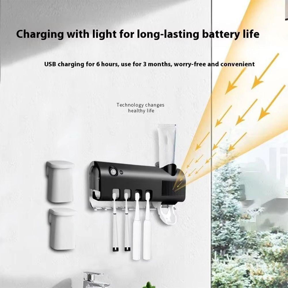 USB Recharge Automatic Toothpaste Dispenser Infrared Sterilizing Toothbrush Sterilizer  Multi-Brush
