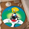 Cartoon rabbit Yellow Bird Round Rug for Livingroom,Bedroom, Palyroom, Chair Rug, Area rug, Circle Carpet, Large Size Fan Christmas gift