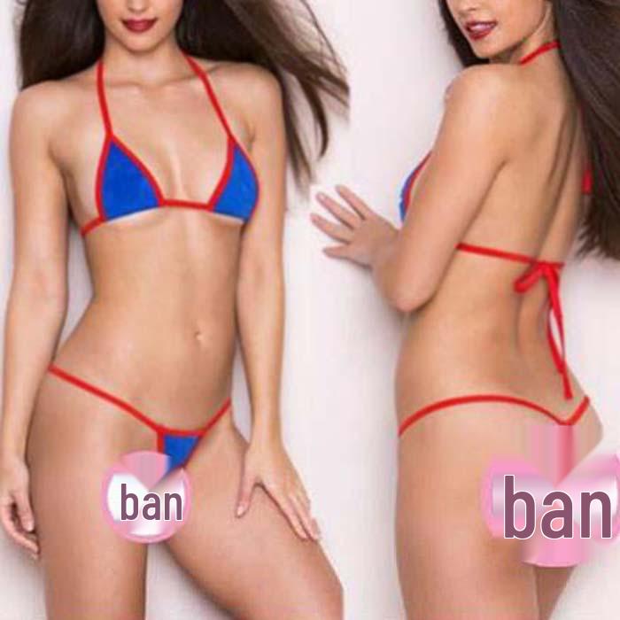 Sultry Three-Piece Lingerie Set: Mini Bikini Bra, Panties, and Thong.