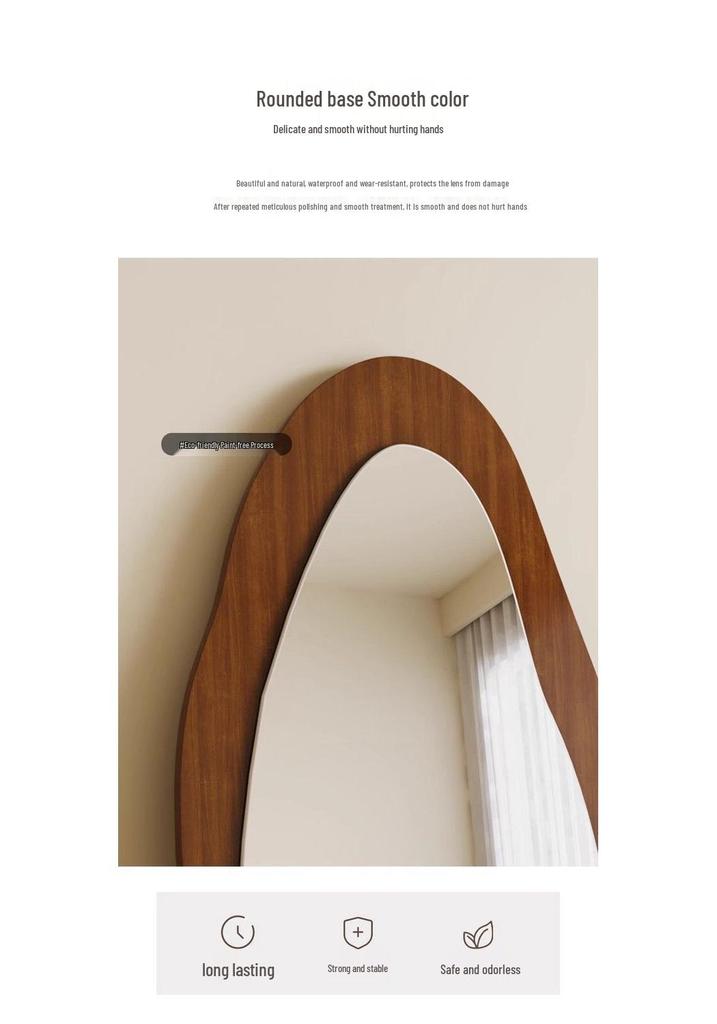 Ethnic Style Irregular Wall-Mounted Full-Length Floor Mirror for Indoor Use