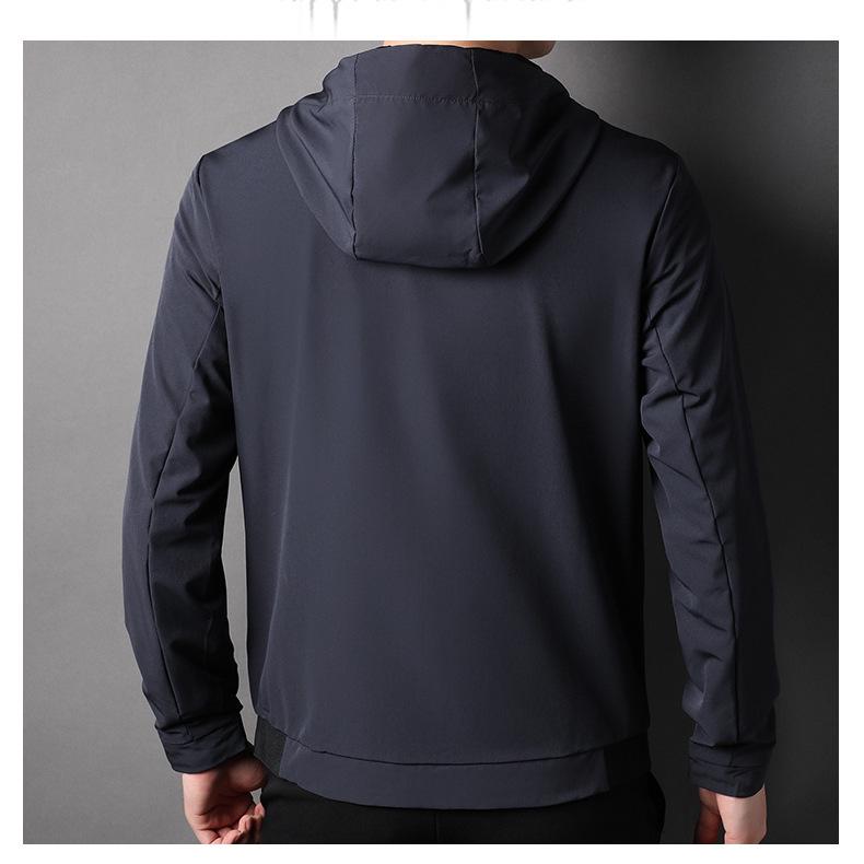 2025 Autumn/Winter Men's Trendy Hooded Jacket: Casual Zipper Top for Middle-Aged Fashion