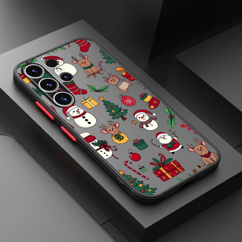 

Cartoon Christmas Tree Pattern Case for Samsung Galaxy S25 Edge S9 S10 S20 S21 S23 Ultra S22 Plus S24 FE Back Phone Cover Galaxy S9