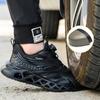 Fashion Rotated Button Men Safety Shoes Steel Toe Sneakers Puncture Proof Anti-smash Work Safety Boots Man Lightweight Sport Work Shoes