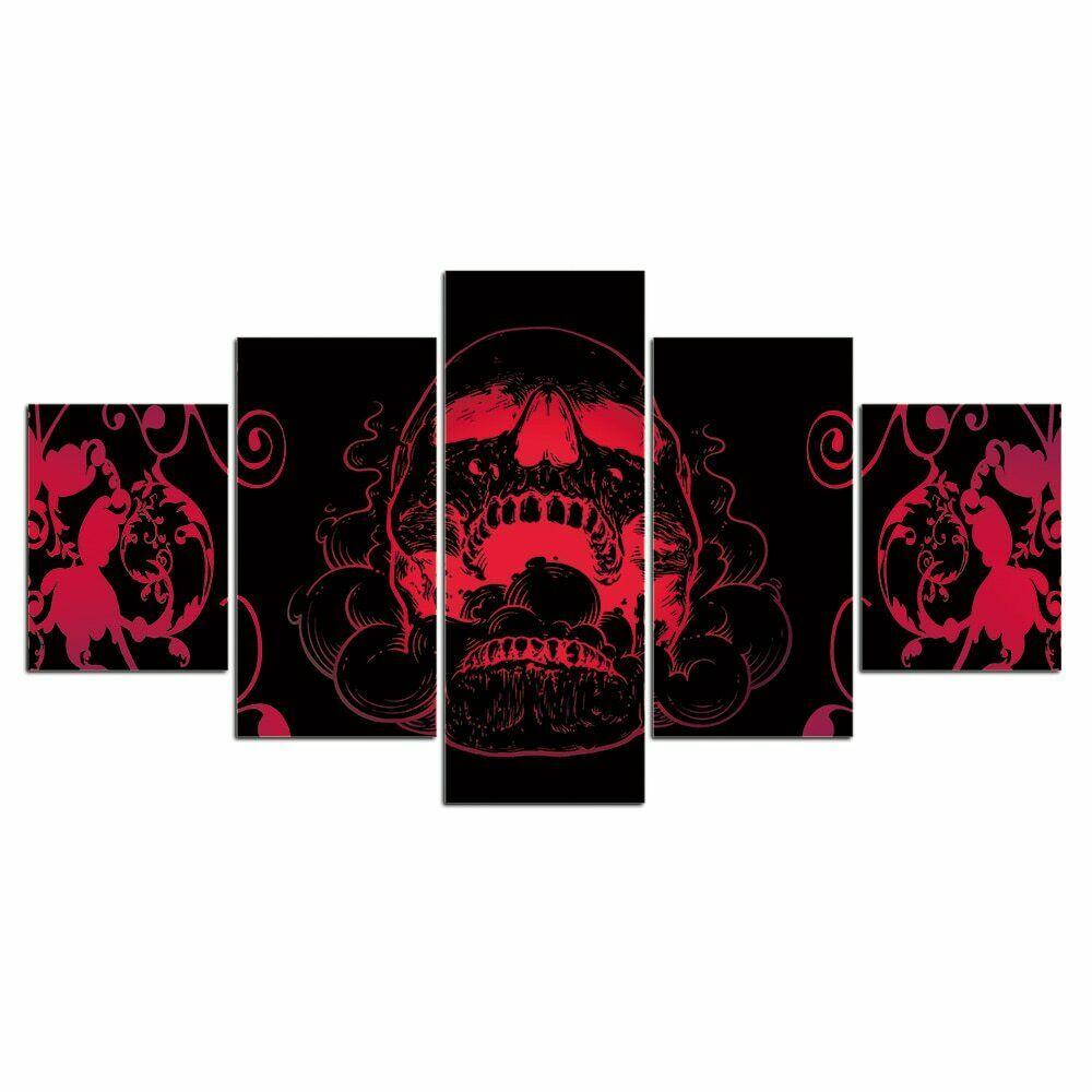 

5 шт. красный череп демон лицо Декор 5 шт. фотографии холст картины стены HD печать домашний декор 5 панель декор комнаты современный